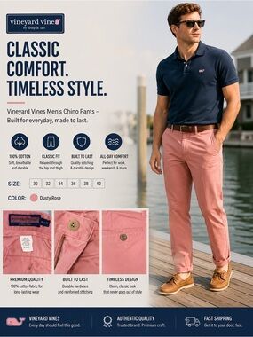 Vineyard Vines Men's Chinos in Dusty Rose